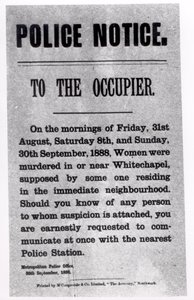 Politiebericht aan de Bewoner Betreffende Moorden in Whitechapel, 30 september 1888 door English School